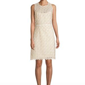 New Elie Tahari Rosaleen Embroidered Basket Weave Dress, size 4